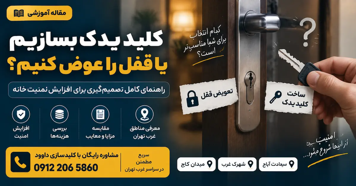 کلید یدک بسازیم یا قفل را عوض کنیم؟ راهنمای تصمیم‌گیری